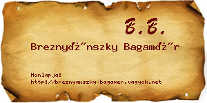 Breznyánszky Bagamér névjegykártya